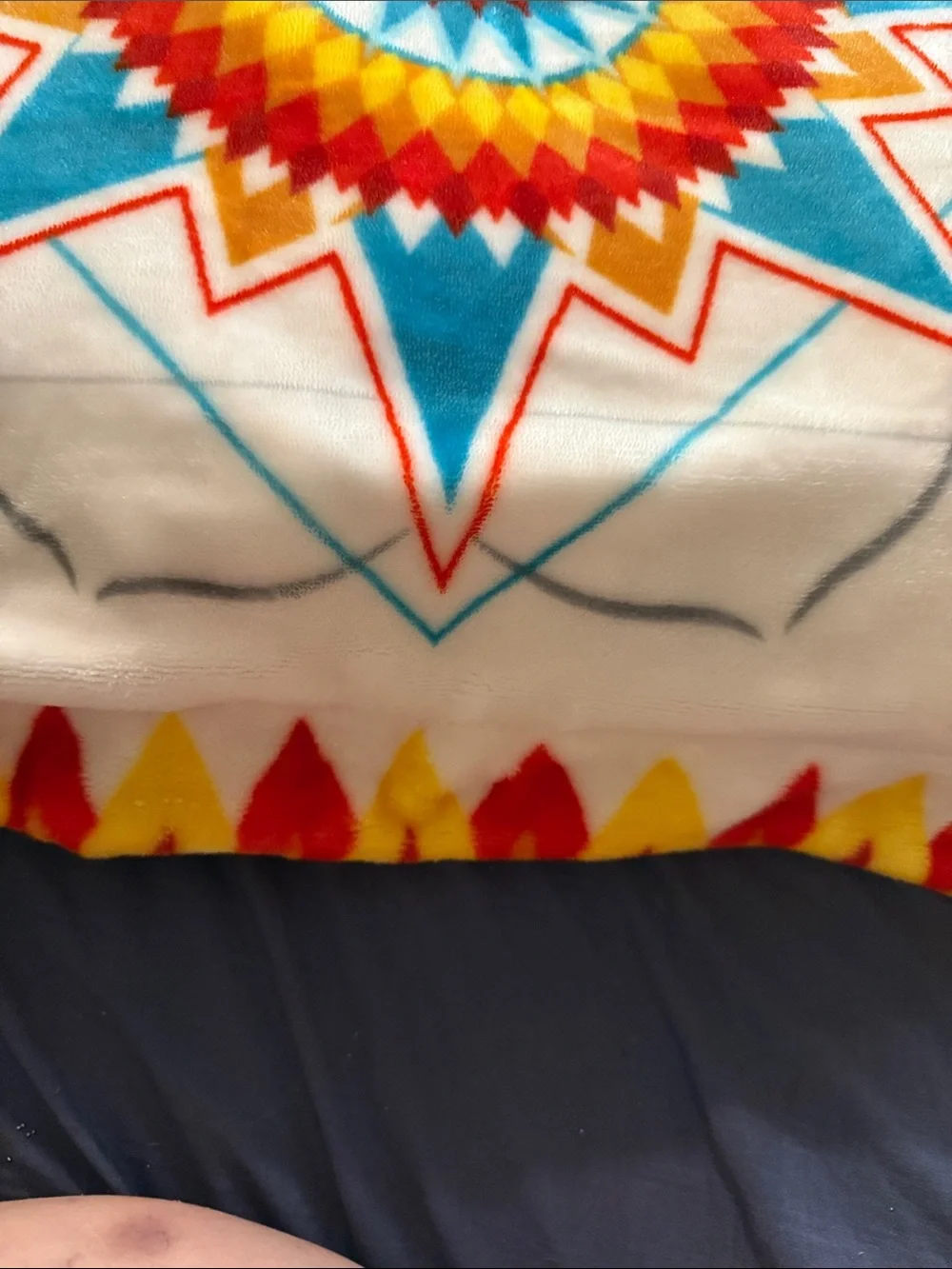 Southwestern Starburst Printed pillow shams- White, Turquoise, Red, Yellow
